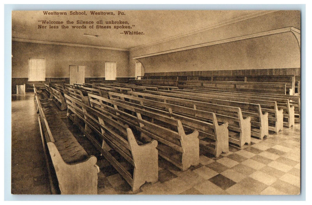 c1940s Whittier Words, Westtown School, Westtown Pennsylvania PA Postcard