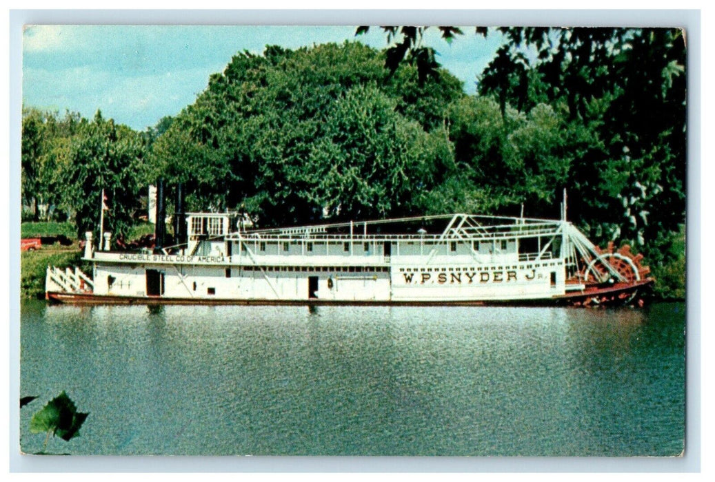 Crucible Steel Co. Of America W.P. Snyder Jr. Steamboats Marietta OH Postcard