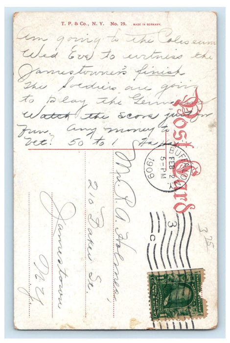 1909 Sunday Afternoon at The Zoo, Buffalo New York NY Posted Postcard