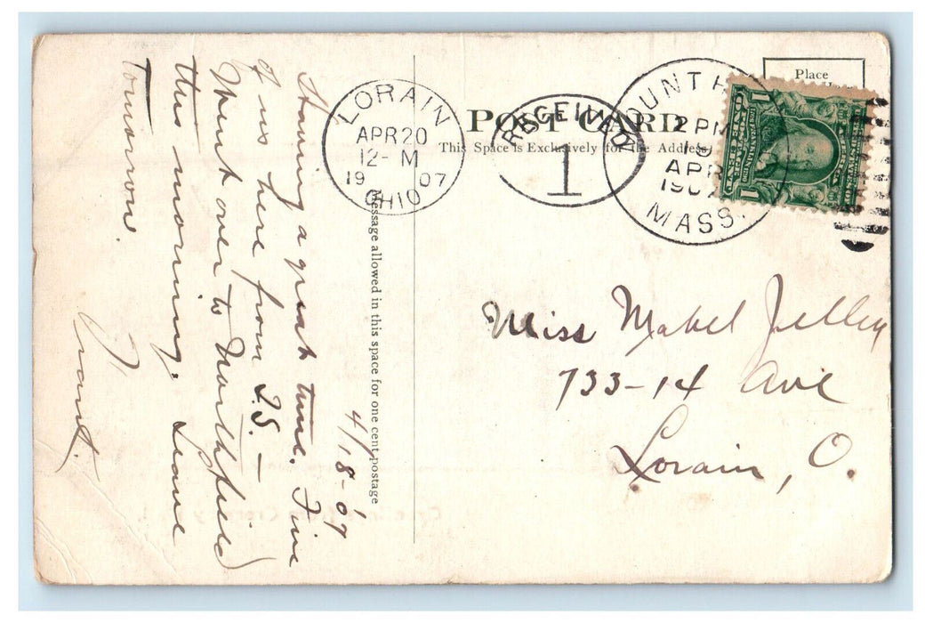 1907 Rip Up Paper, Greetings from Crossley Hall Posted Antique Postcard