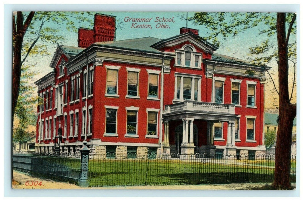 Grammar School Kenton Ohio 1912 West Liberty Vintage Antique Postcard