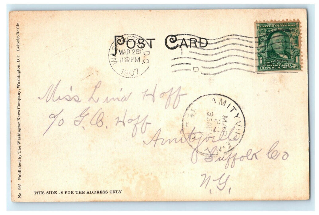 1907 Corcoran Art Gallery Washington DC Amityville New York Postcard