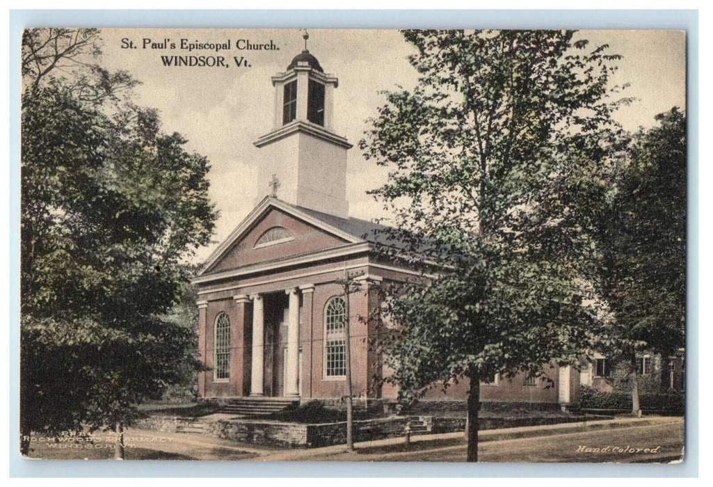 c1910 St. Paul's Episcopal Church Windsor Vermont VT Antique Postcard