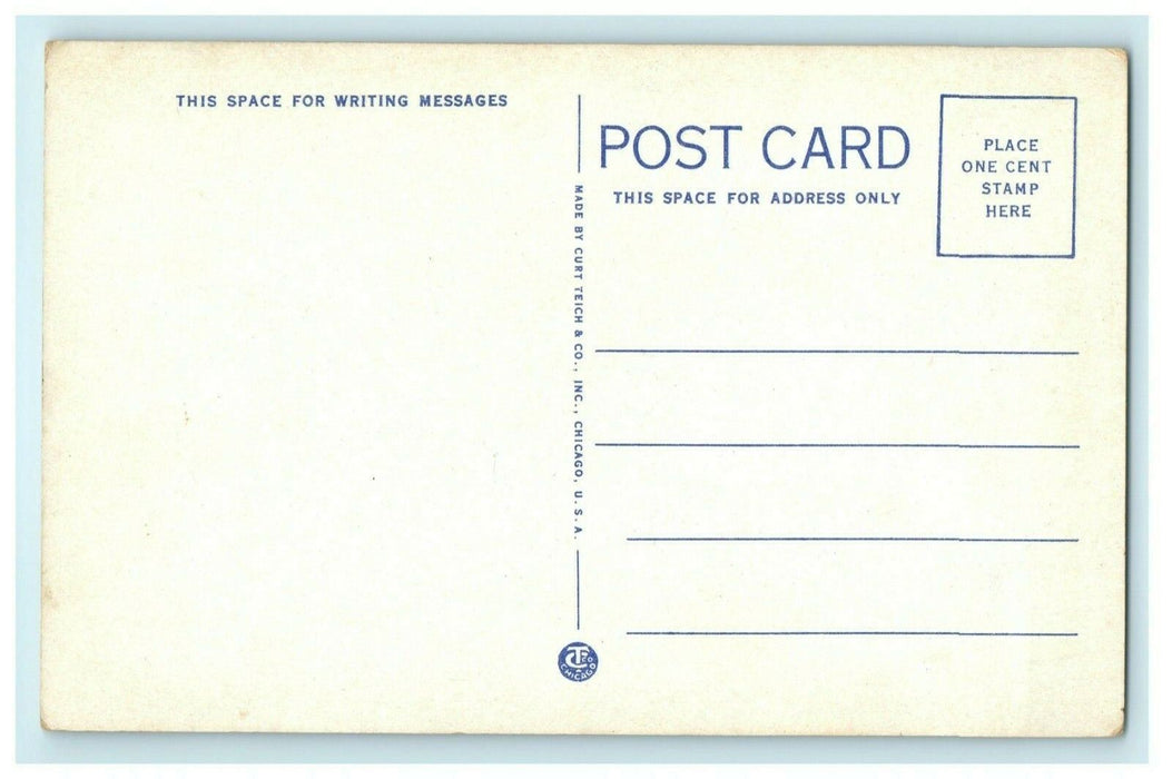 High School Cadillac Michigan Vintage Antique Postcard