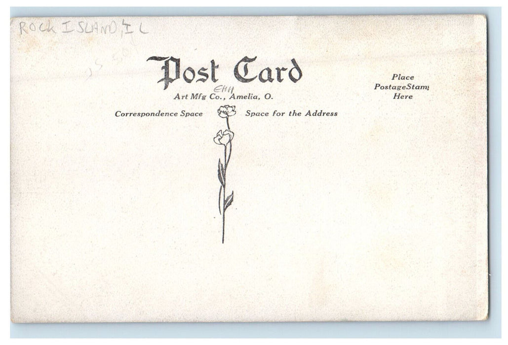 c1910 Maj C.W. Hawes Head Clerk MWA Rock Island Illinois IL Posted Postcard