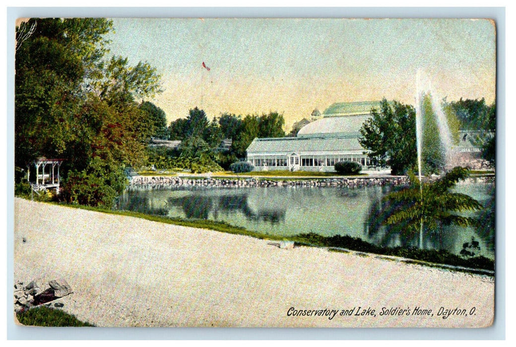 c1910 Conservatory and Lake Soldier's Home Dayton Ohio OH Unposted Postcard