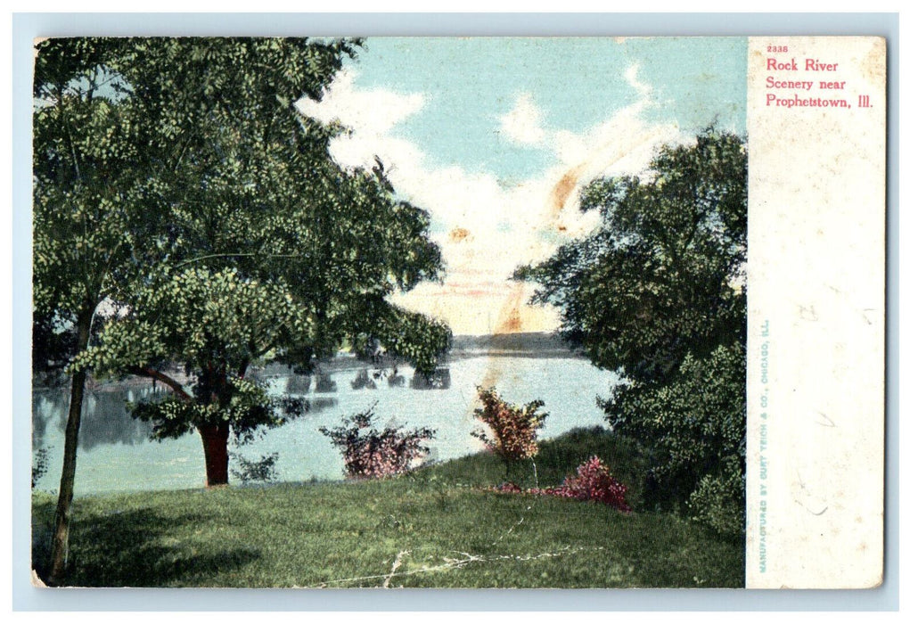 c1905 Rock River Scenery Near Prophetstown Illinois IL Unposted Postcard