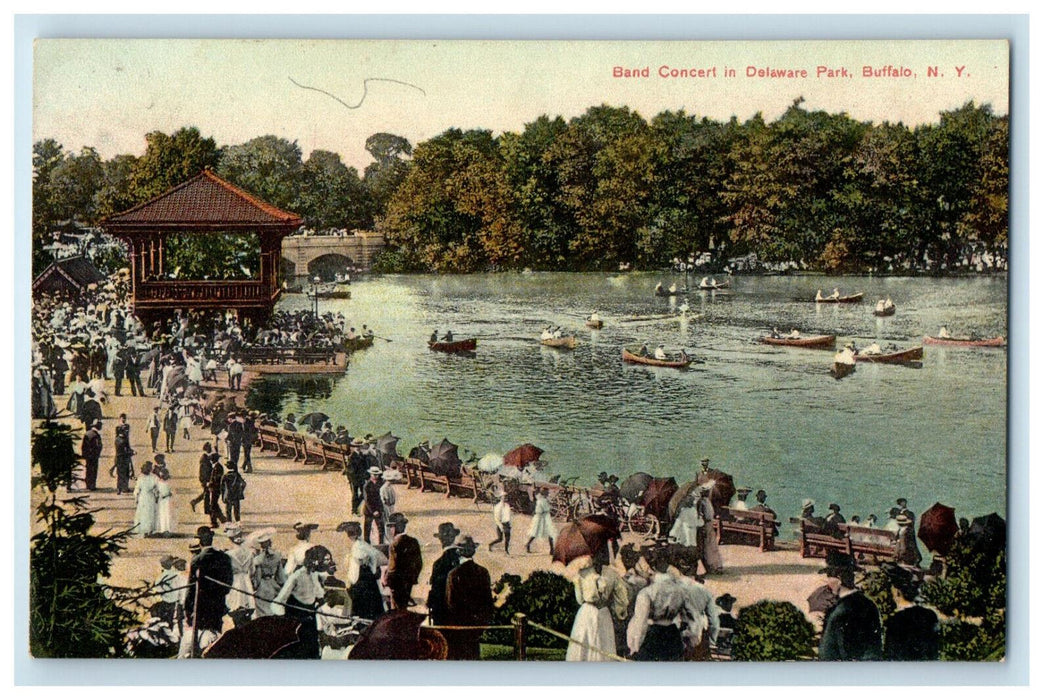 c1910 Band Concert in Delaware Park, Buffalo New York NY Unposted Postcard