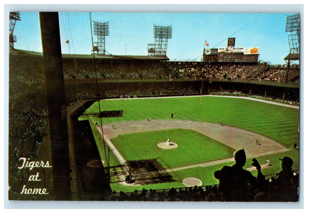 1966 Inside Tiger Stadium, Michigan at Trumbull Detroit MI Vintage Postcard