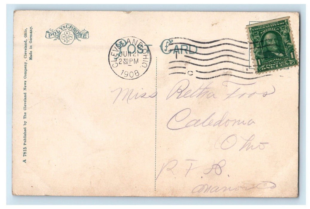 1908 Soldiers And Sailors Monument Public Square Cleveland Ohio OH Postcard