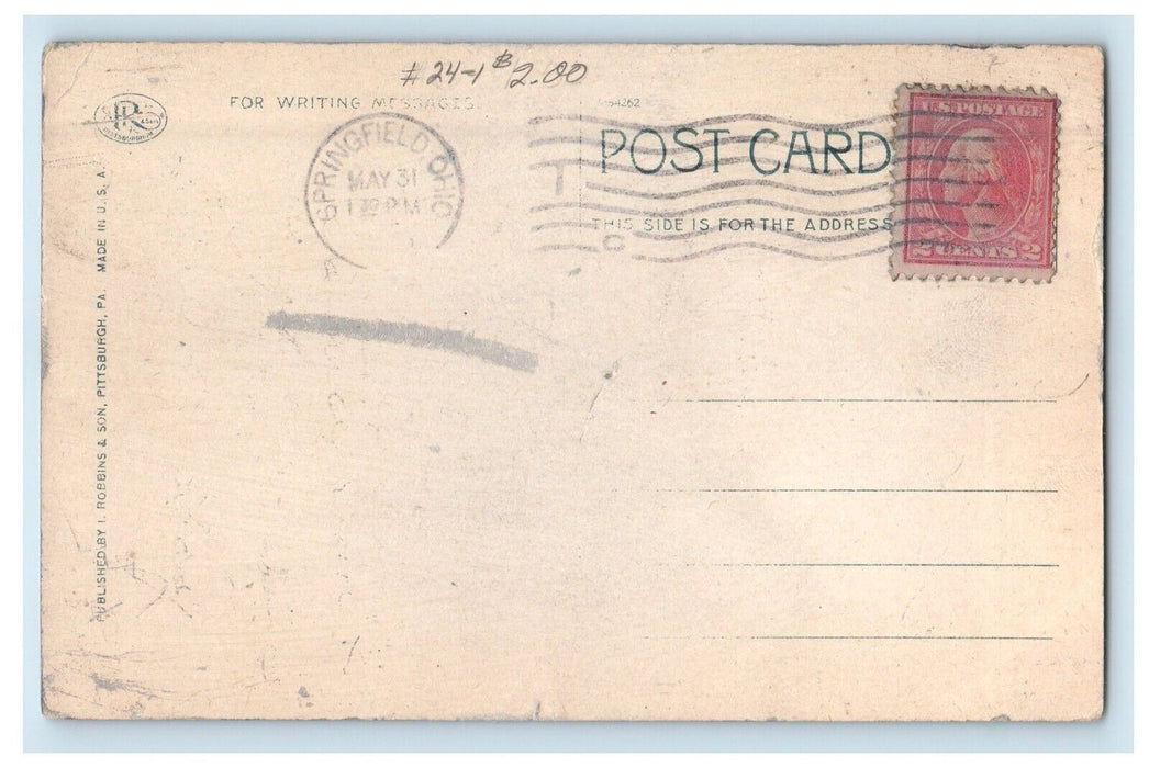 c1905 K. Of P. Home Springfield Ohio OH Posted Antique Postcard