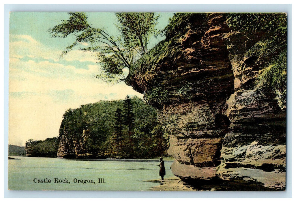 c1910 Castle Rock Oregon Illinois IL Antique Unposted Postcard