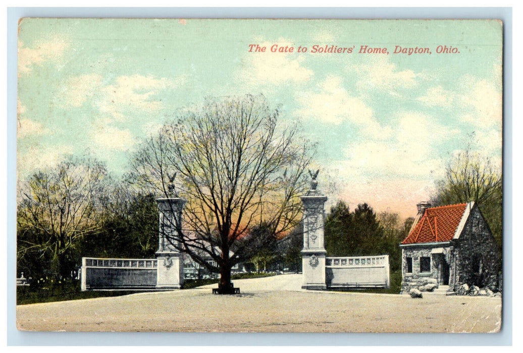 1911 The Gate to Soldiers Home Dayton Ohio OH Posted Antique Postcard