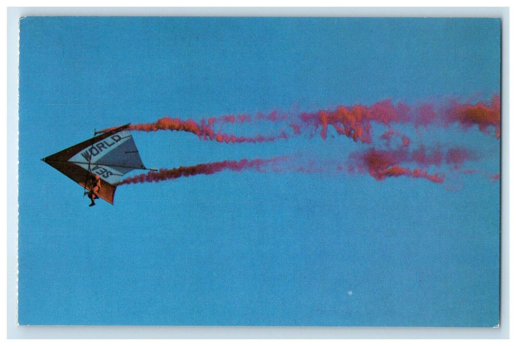 Delta Kite Flyer Soaring High At Sea World Aurora Ohio OH Vintage Postcard