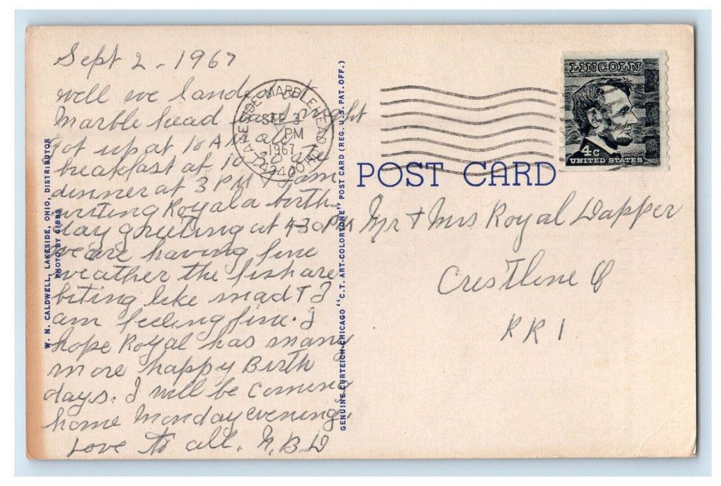 1967 Multiview, The Churches of Marblehead, Ohio OH Posted Postcard