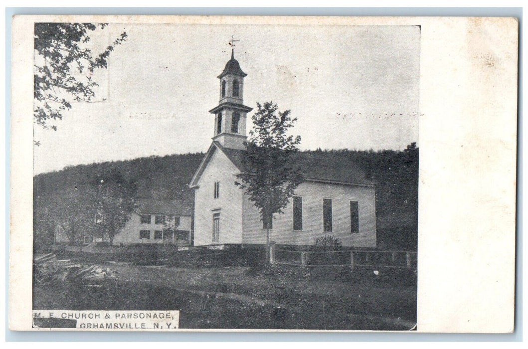 c1910's M. E. Church & Parsonage Grahamsville New York NY Antique Postcard