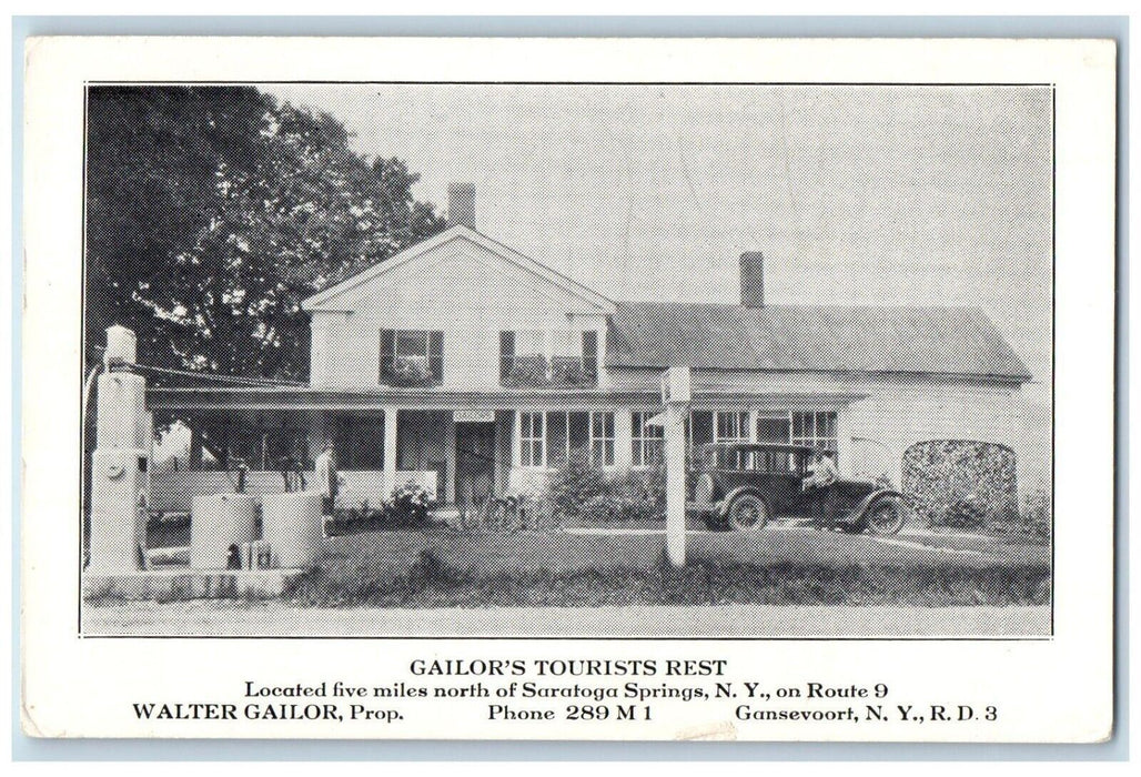 c1910's Gailor's Tourists Rest Car Saratoga Springs New York NY Antique Postcard