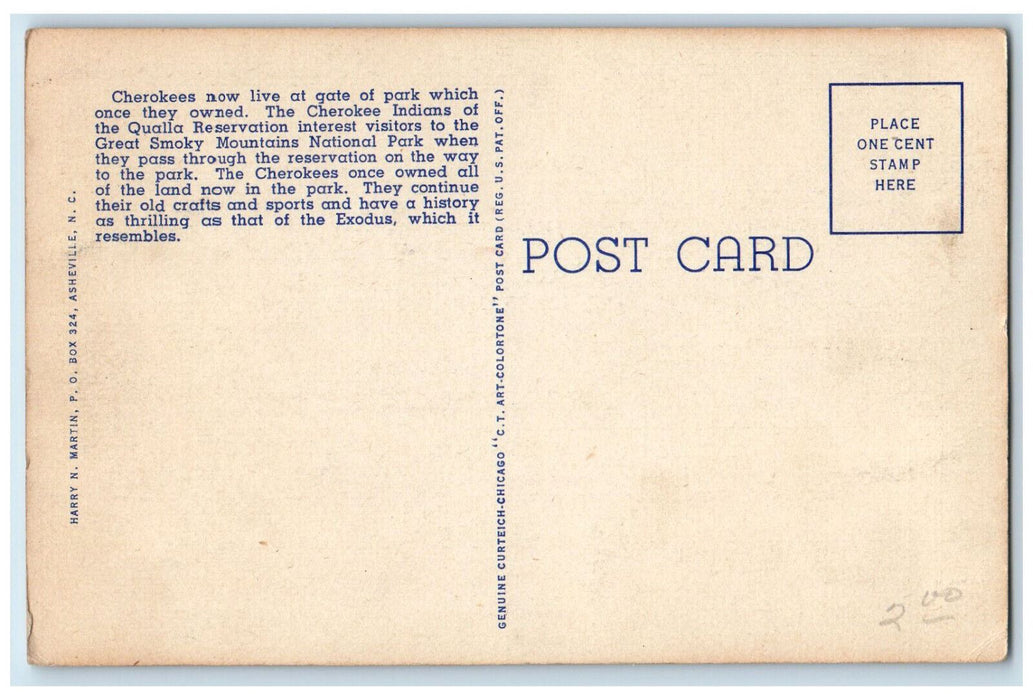 c1960's Greetings from Cherokee Indian Reservation Multiview NC Postcard