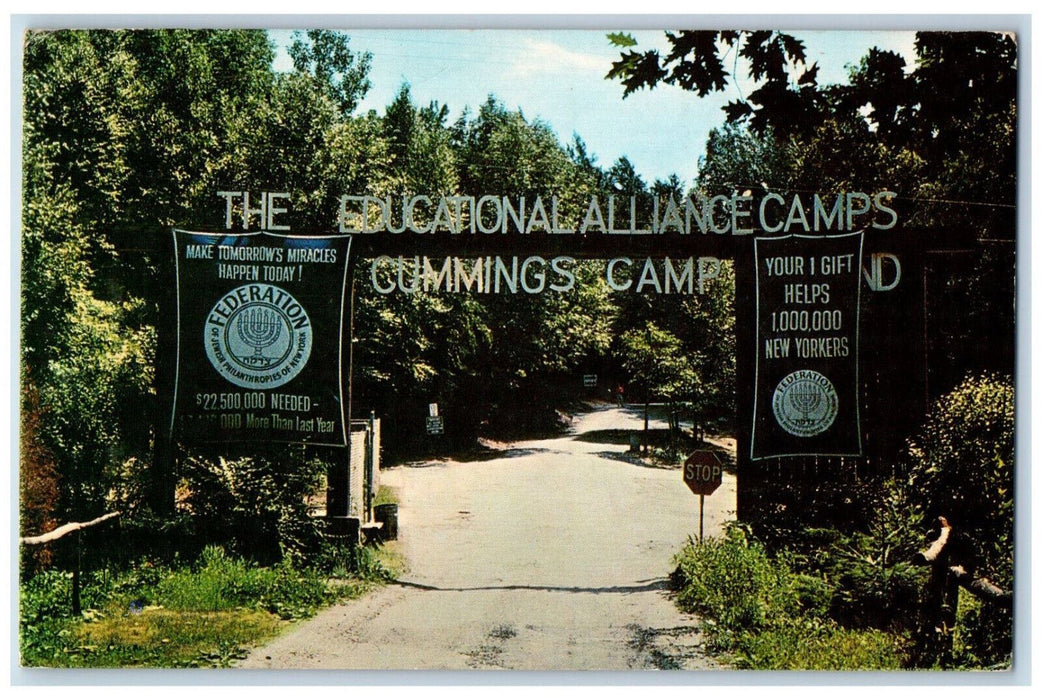 1973 Entrance Educational Alliance Camp Brewster New York NY Postcard