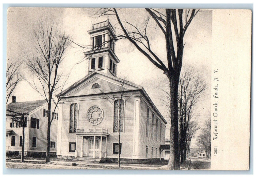 c1910's Reformed Church Dirt Road Fonda New York NY Rotograph Antique Postcard
