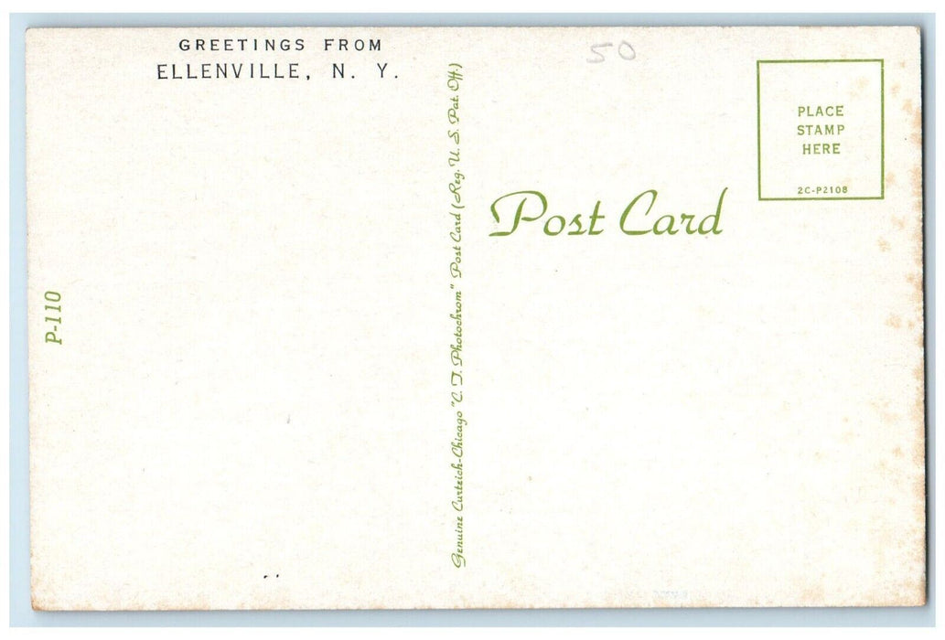 Greetings From Ellenville New York NY, Curve Road And Trees View Postcard
