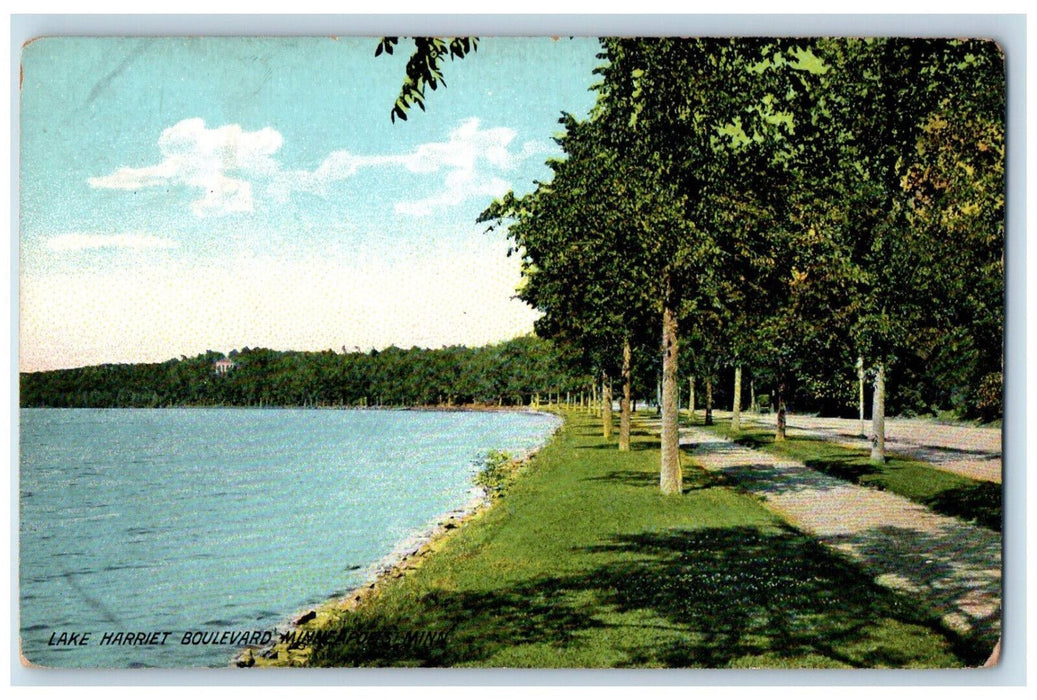 c1910 Lake Harriet Boulevard Minneapolis Minnesota MN Antique Postcard