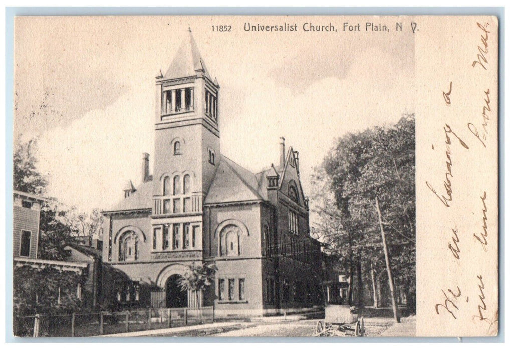 1906 Universalist Church Fort Plain New York NY Antique Rotograph Postcard