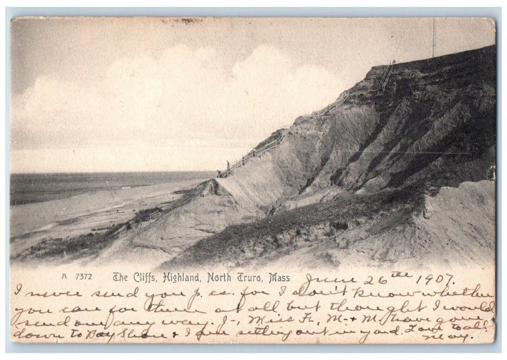 1907 The Cliffs Highland North Truro Massachusetts MA Rotograph Antique Postcard