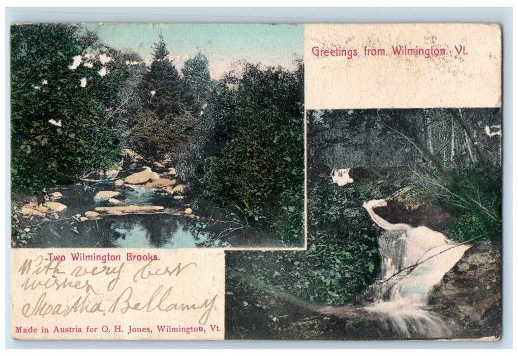 c1905 Greetings from Wilmington Vermont VT Multiview Antique Postcard