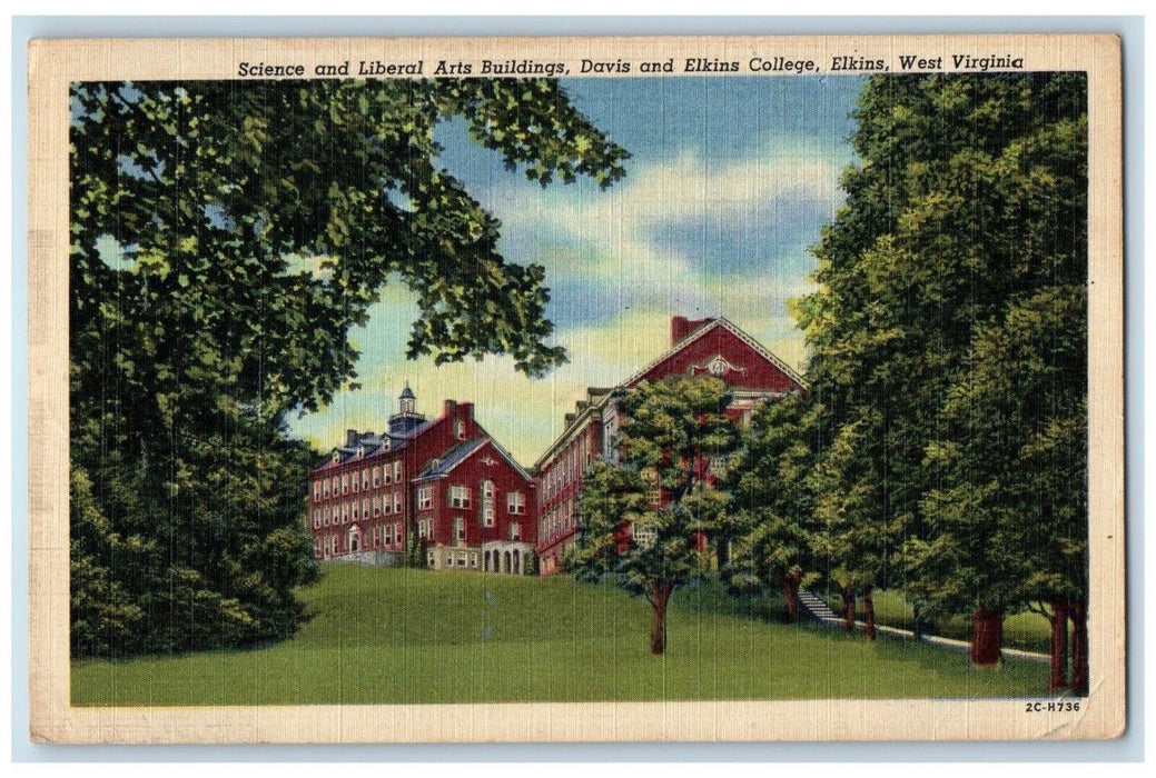 1953 Science Liberal Arts Building Davis Elkins College Elkins WV Postcard
