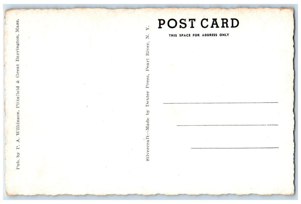 c1940's Park Square North Street Business Section Pittsfield MA Postcard