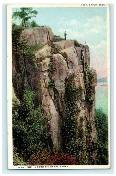 Hudson River Palisades Phostint New Jersey Vintage Antique Postcard