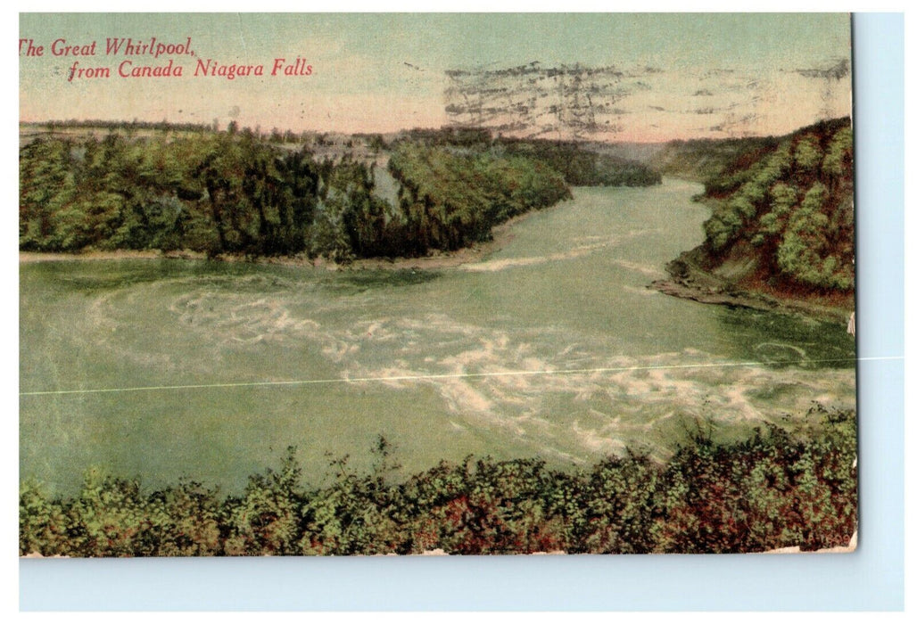 Station Cancel - Great Whirlpool Niagara Falls Canada Vintage Antique Postcard