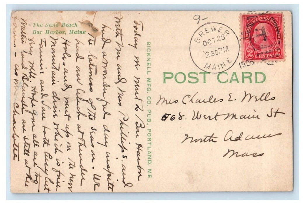 1926 View Of The Sand Beach Bar Harbor Maine ME RPPC Photo Antique Postcard