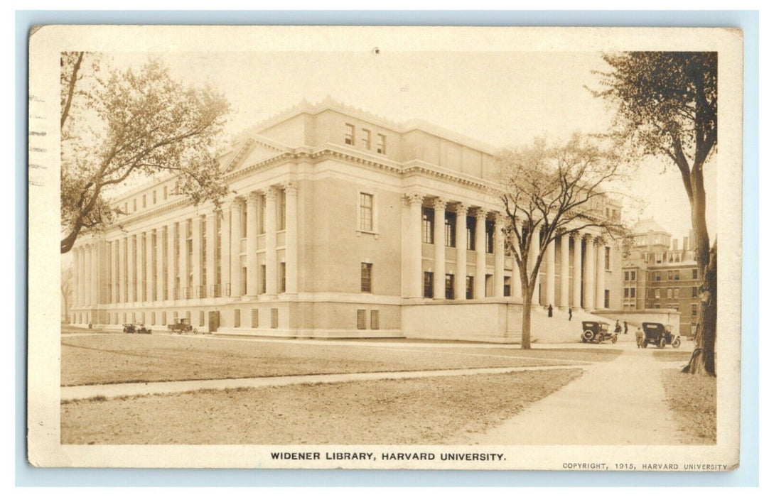 1915 Widener Library Harvard University Easton Pennsylvania RPPC Photo Postcard
