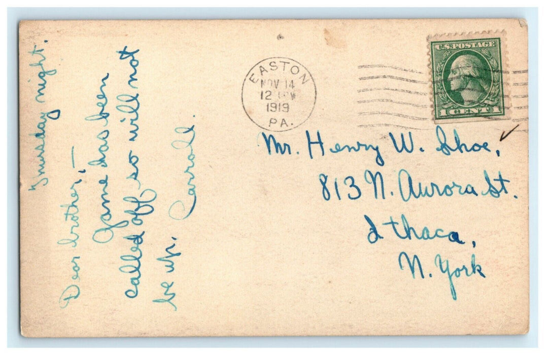 1915 Widener Library Harvard University Easton Pennsylvania RPPC Photo Postcard