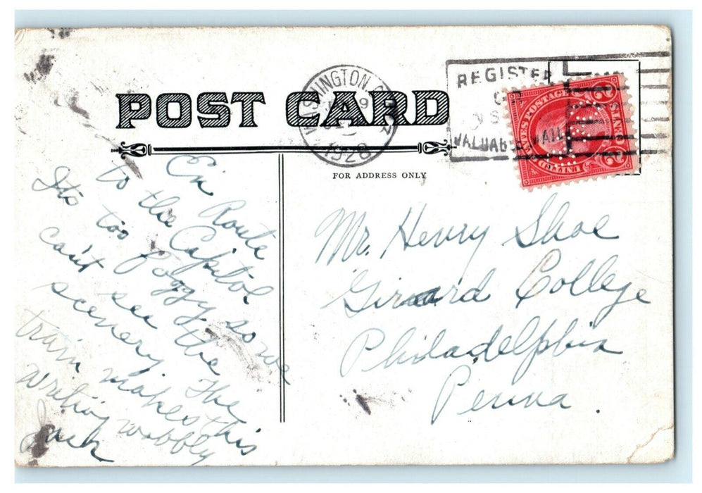 1928 National Limited Train Potomac River Baltimore Ohio Railroad Postcard