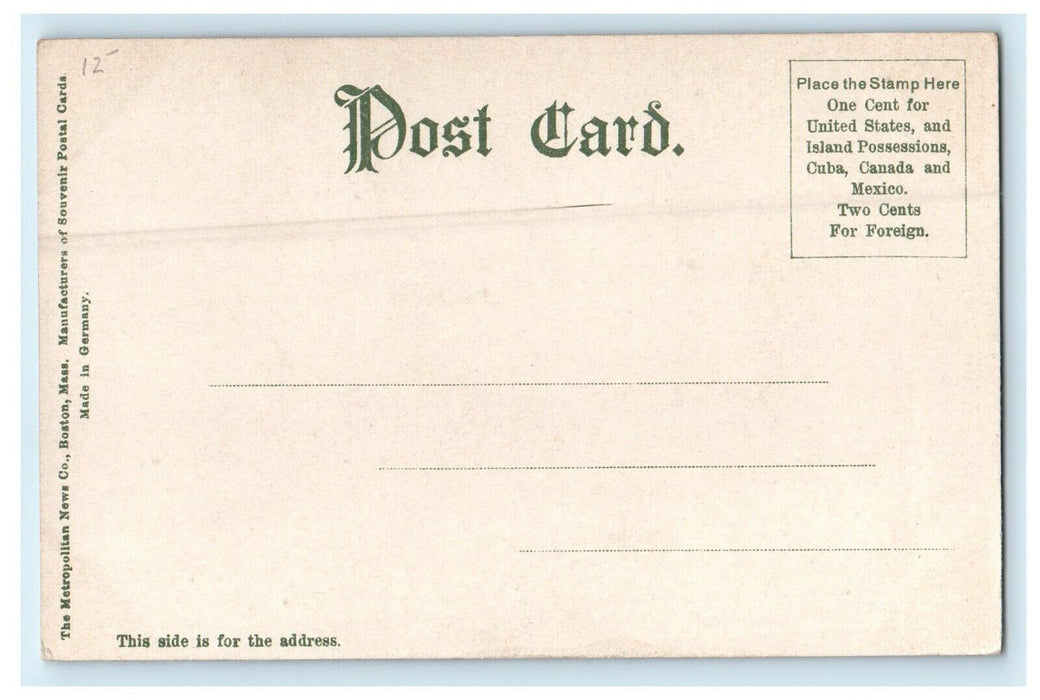 1906 Main Street from Harrington Corner, Worcester Massachusetts MA Postcard