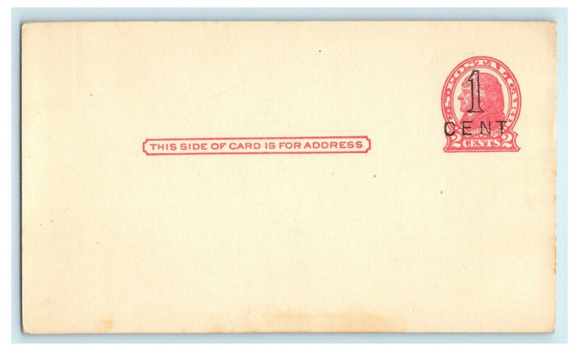 US #UX32, 1¢ on 2¢ Die I Boston Ornstein Co. Advertising Philadelphia Postcard