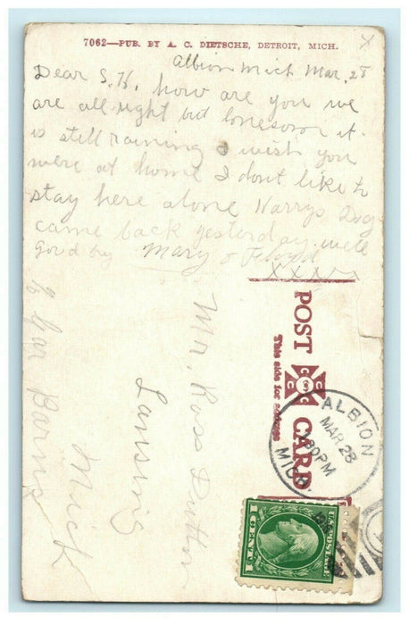 Bennett Farm Residence Jackson Michigan 1916 Albion Vintage Antique Postcard