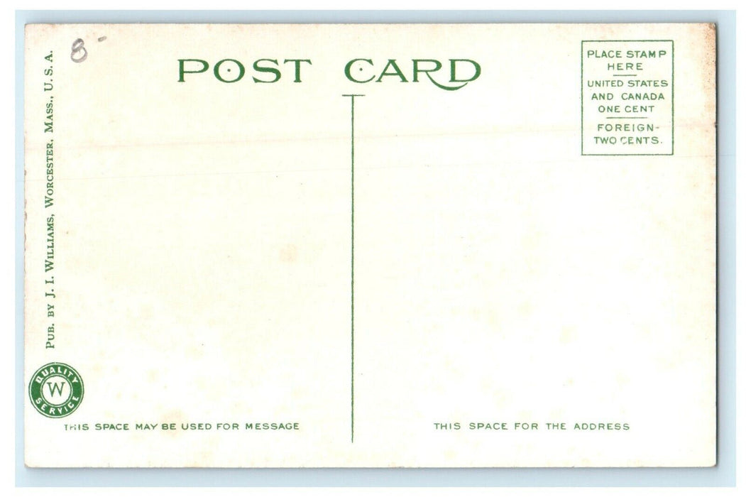 1912 Worcester Massachusetts MA Million Dollar Union Station Postcard