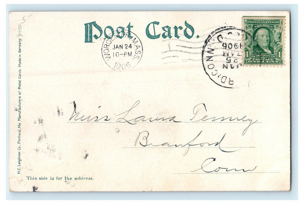 1906 Worcester Massachusetts MA Harrington Corner and Main Street Postcard