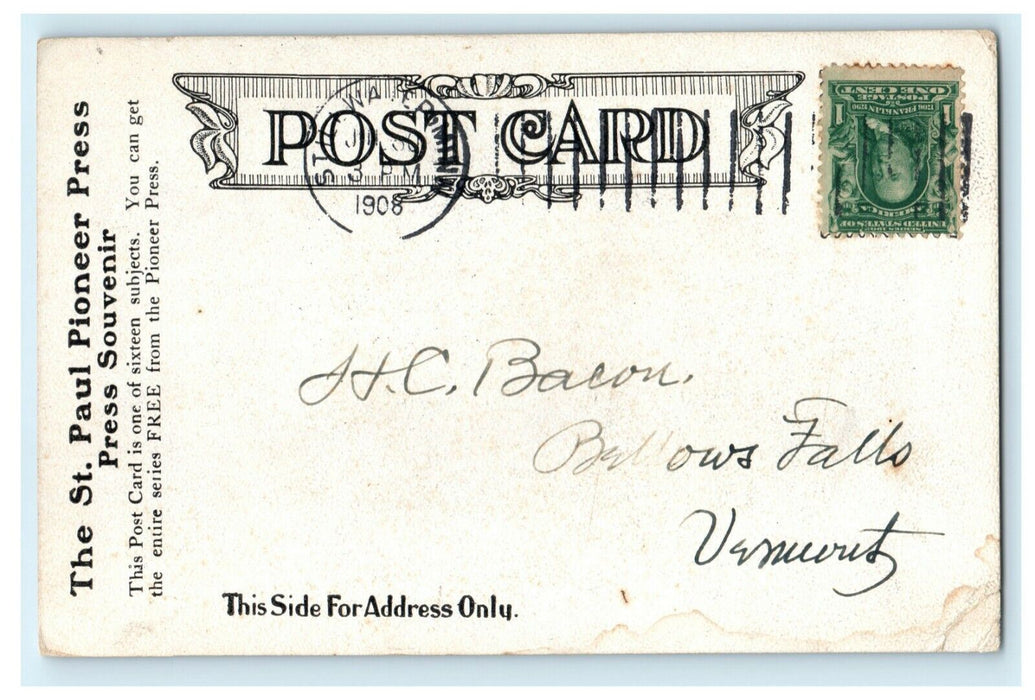 1908 Smith Park St. Paul Minnesota MN Pioneer Press Souvenir Postcard