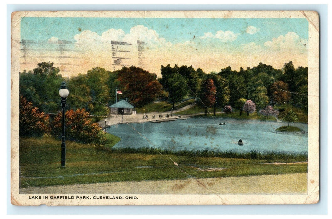 Lake Garfield Park 1920 Cleveland Ohio Vintage Antique Postcard