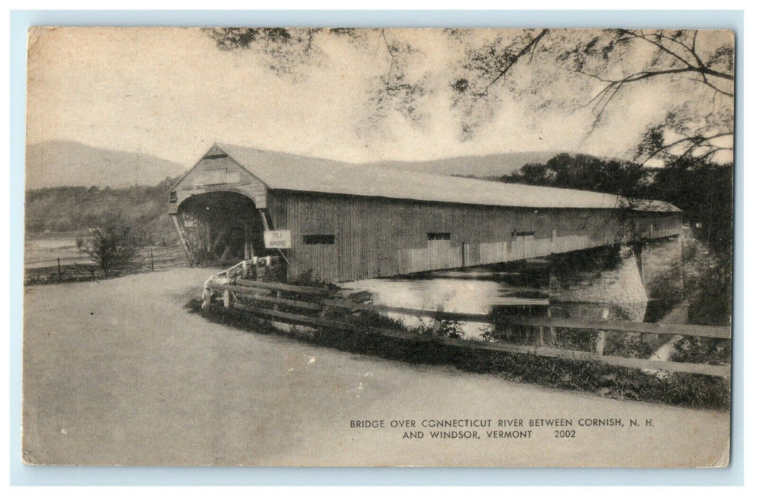 1951 Bridge Over Connecticut River Cornish New Hampshire NH Windsor VT Postcard