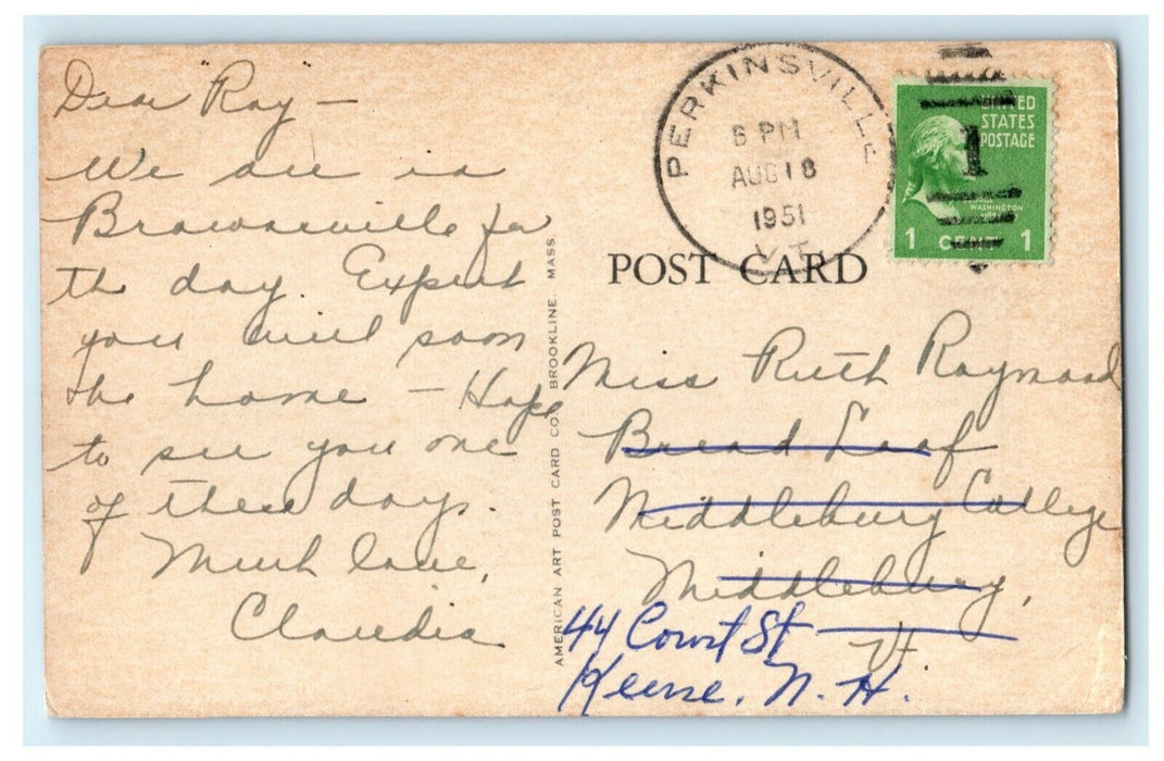 1951 Bridge Over Connecticut River Cornish New Hampshire NH Windsor VT Postcard