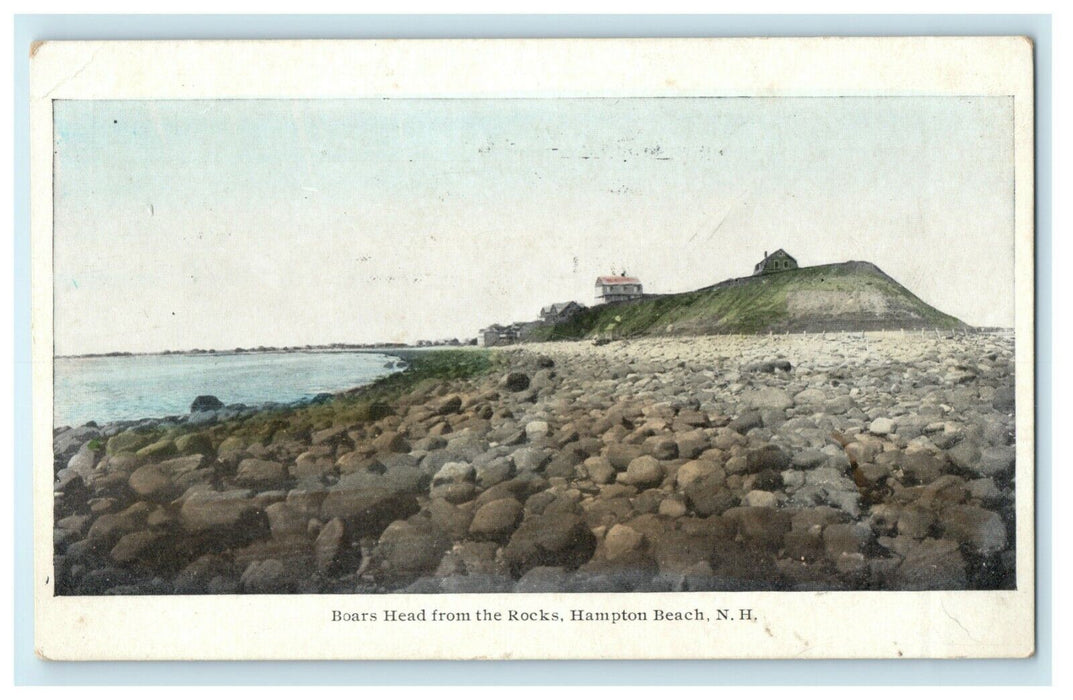 1915 Boars Head From Rocks Hampton Beach New Hampshire NH Manchester Postcard