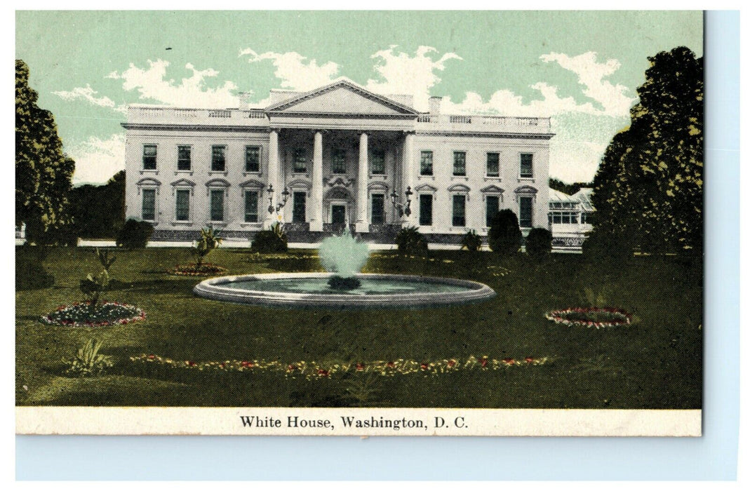 White House Washington DC Fountain Early 1900's Unused Vintage Antique Postcard