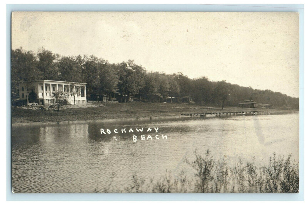 1921 Rockaway Beach Missouri MO Home House River RPPC Photo Postcard