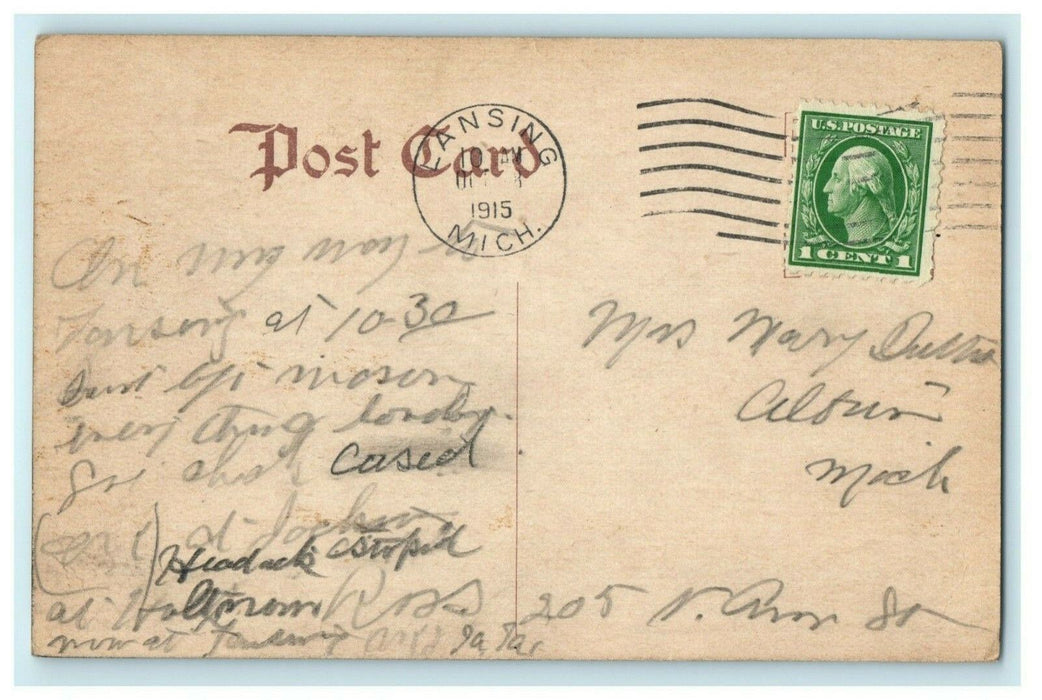Christian Science Church Lansing Michigan 1915 Rare Antique Vintage Postcard